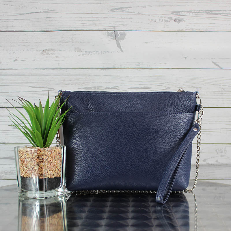 Large navy clutch on sale