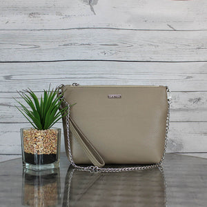 Becca Shoulder Bag/Clutch Large (Taupe) – Bella Modi
