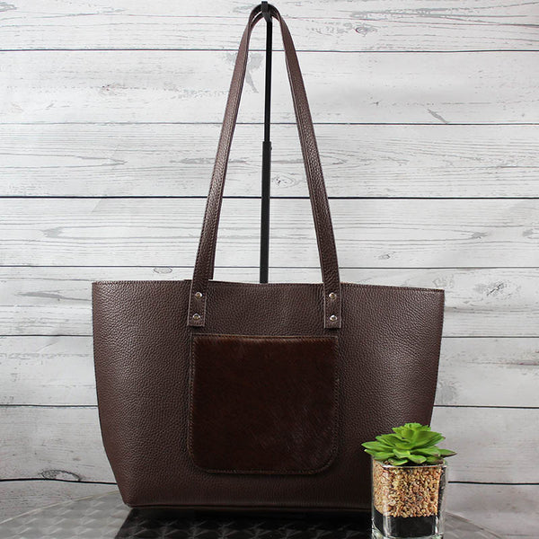 Hair On Leather Tote (Brown & White)